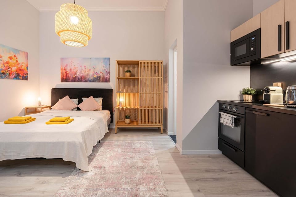 Bed, Coffee/tea facilities, Kitchen or kitchenette, oven