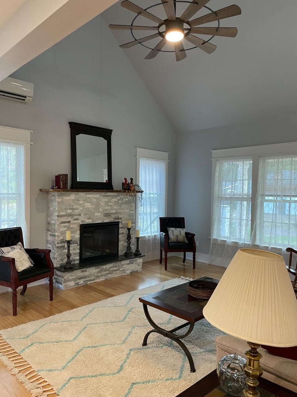 Living room, fireplace