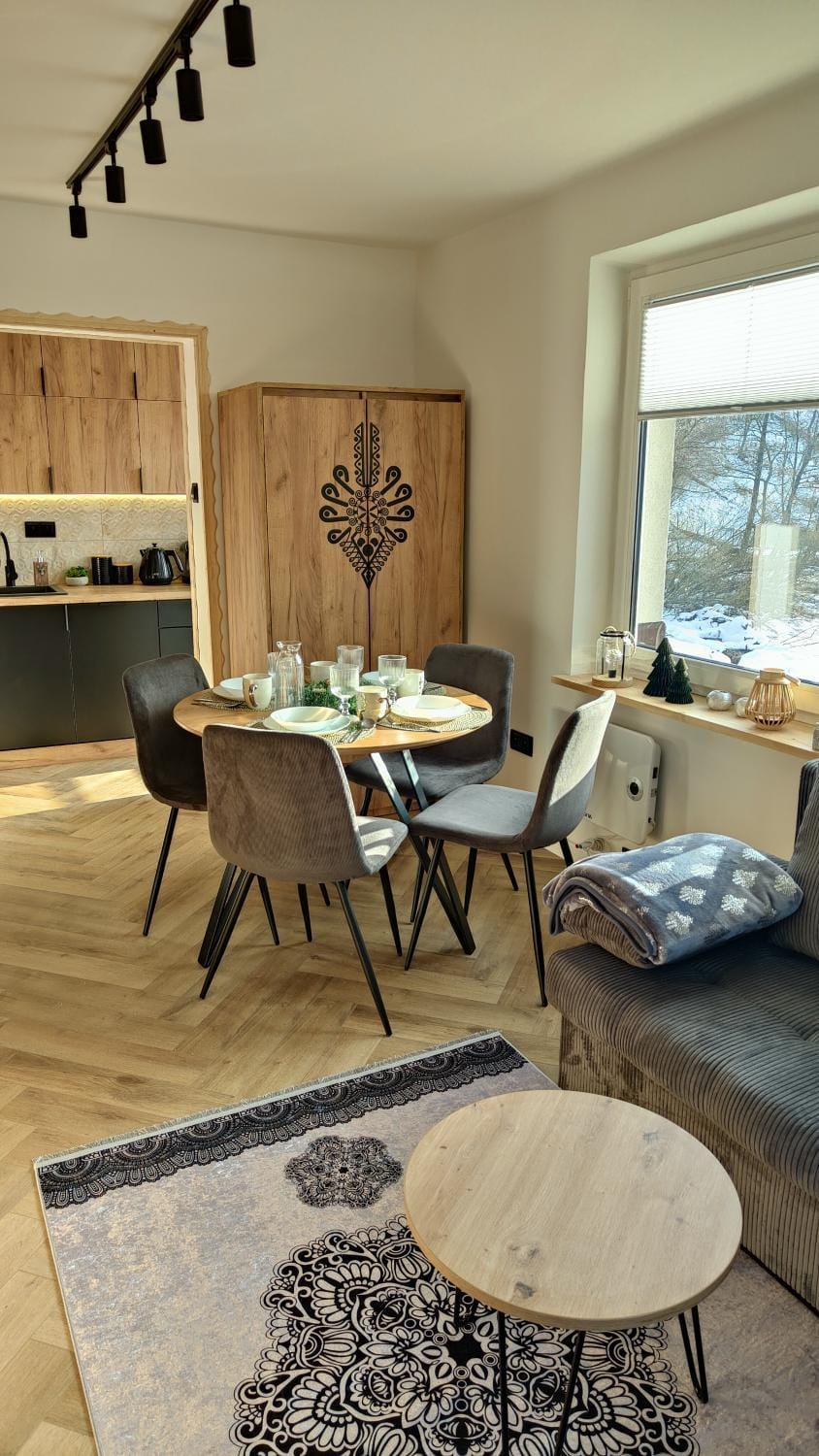 Kitchen or kitchenette, Living room, Dining area, minibar, pet friendly, stove