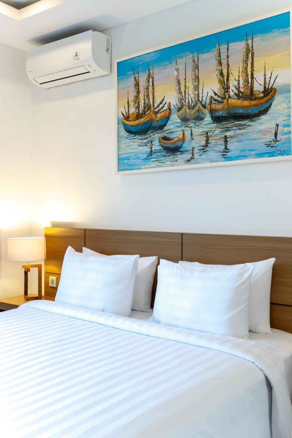 Bed, Decorative detail, Bedroom, air conditioner