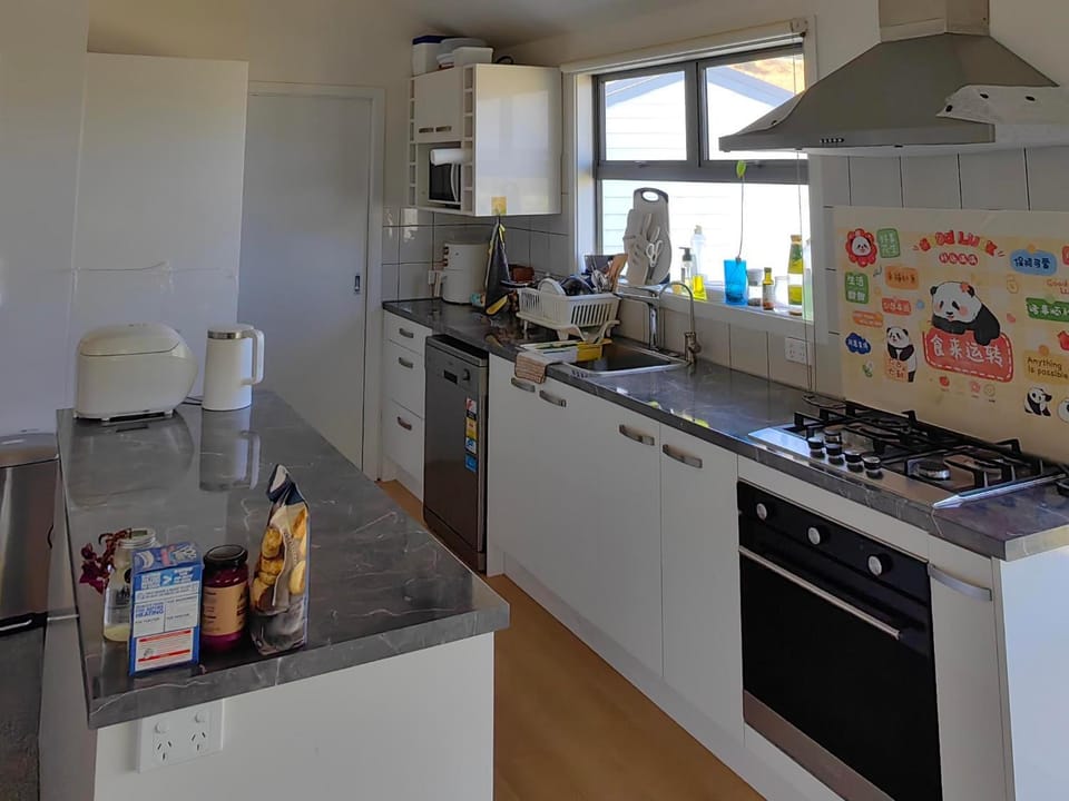 Kitchen or kitchenette, dishwasher, oven