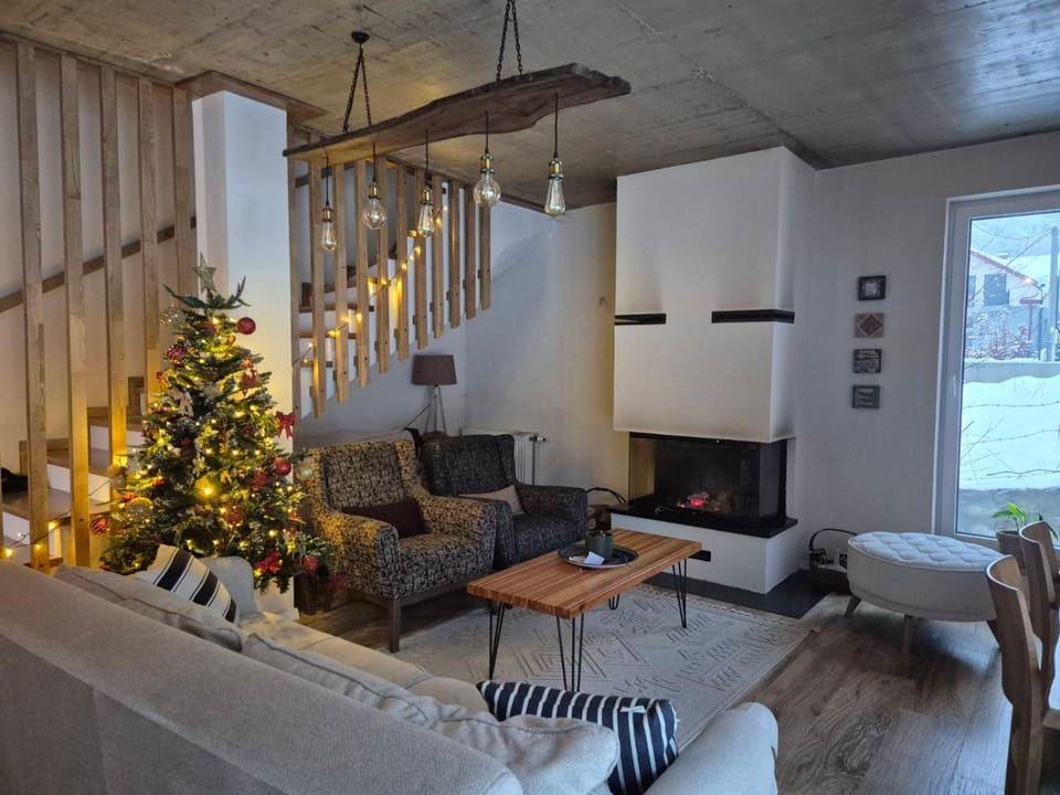 Living room, fireplace