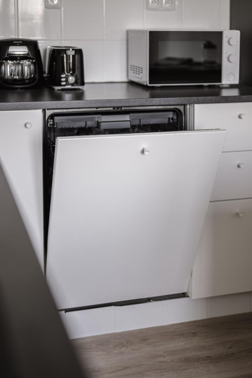 dishwasher, microwave, toaster