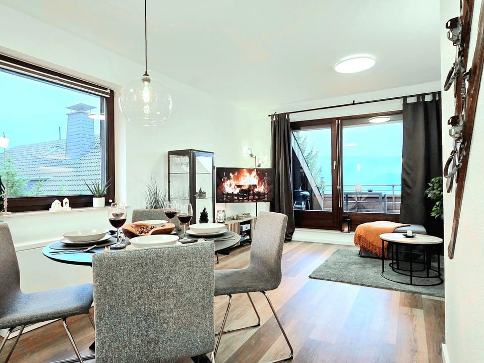 Tannenherz mit Balkon & Bergblick & Nähe Hillebachsee & 2 Schlafzimmer Apartment in Winterberg