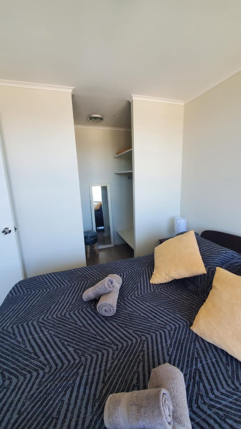 Bed, Photo of the whole room, Bedroom, towels, wardrobe