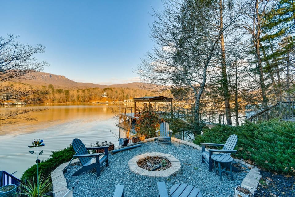 Hot Tub & Lakefront Deck: Cabin on Lake Lure Cabin in Lake Lure