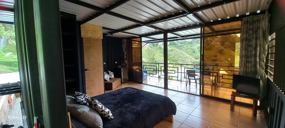 Bed, TV and multimedia, View (from property/room), Balcony/Terrace, Living room, Photo of the whole room, Seating area, Bedroom