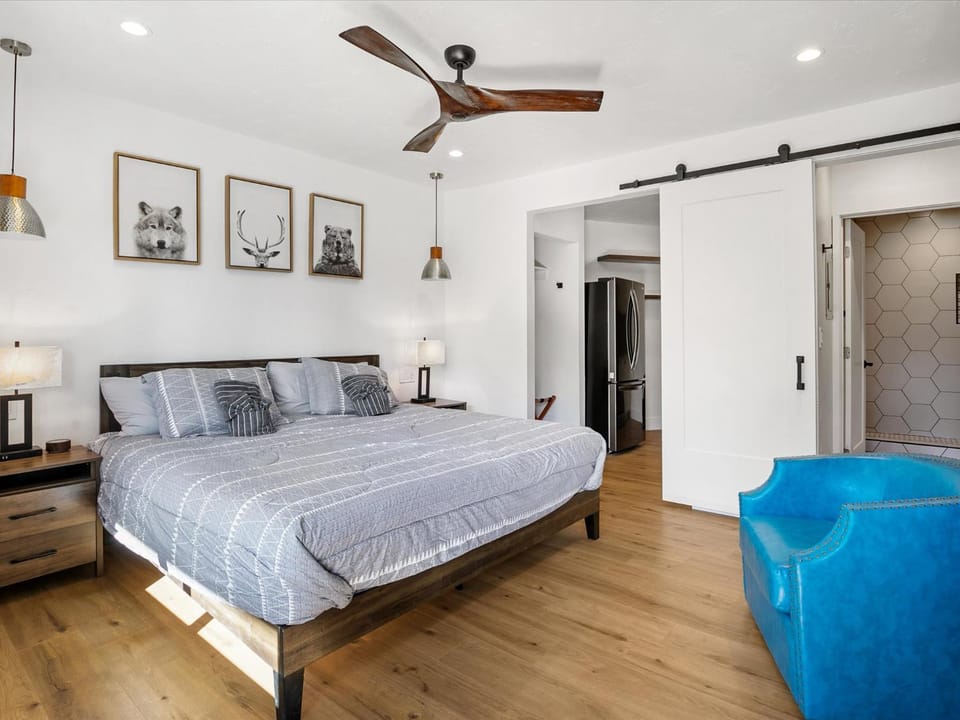 Bed, Living room, Photo of the whole room, Seating area, Bedroom