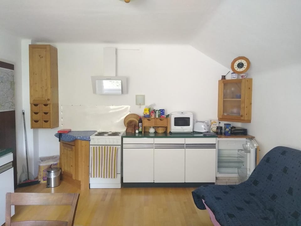Kitchen or kitchenette, oven, stove
