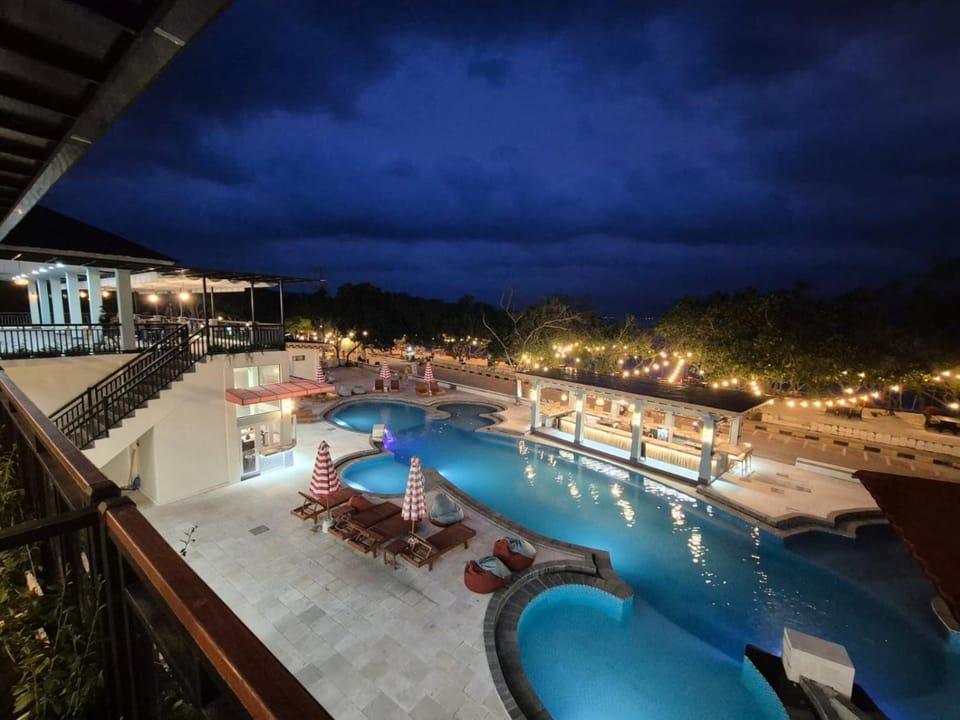 Night, Natural landscape, Swimming pool