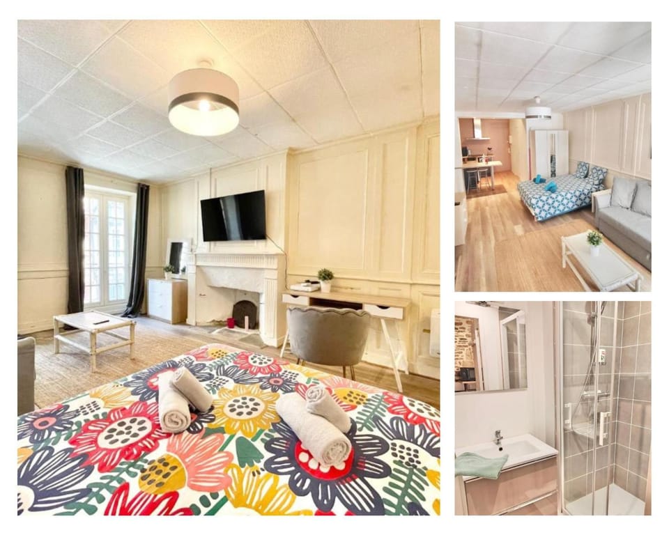 Bed, Bathroom, TV and multimedia, Living room, Photo of the whole room, Bedroom, towels