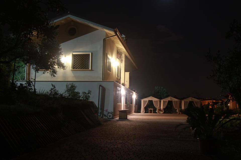 Facade/entrance, Night, Summer, On site