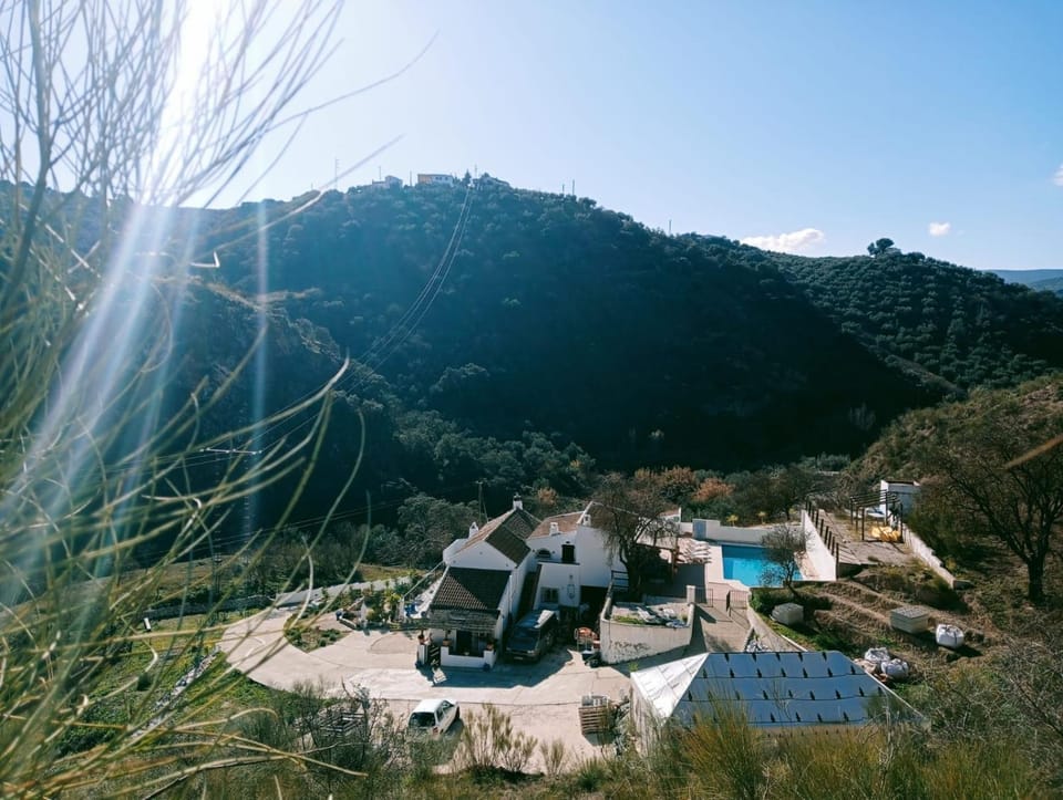 Property building, Natural landscape, Bird's eye view, Mountain view