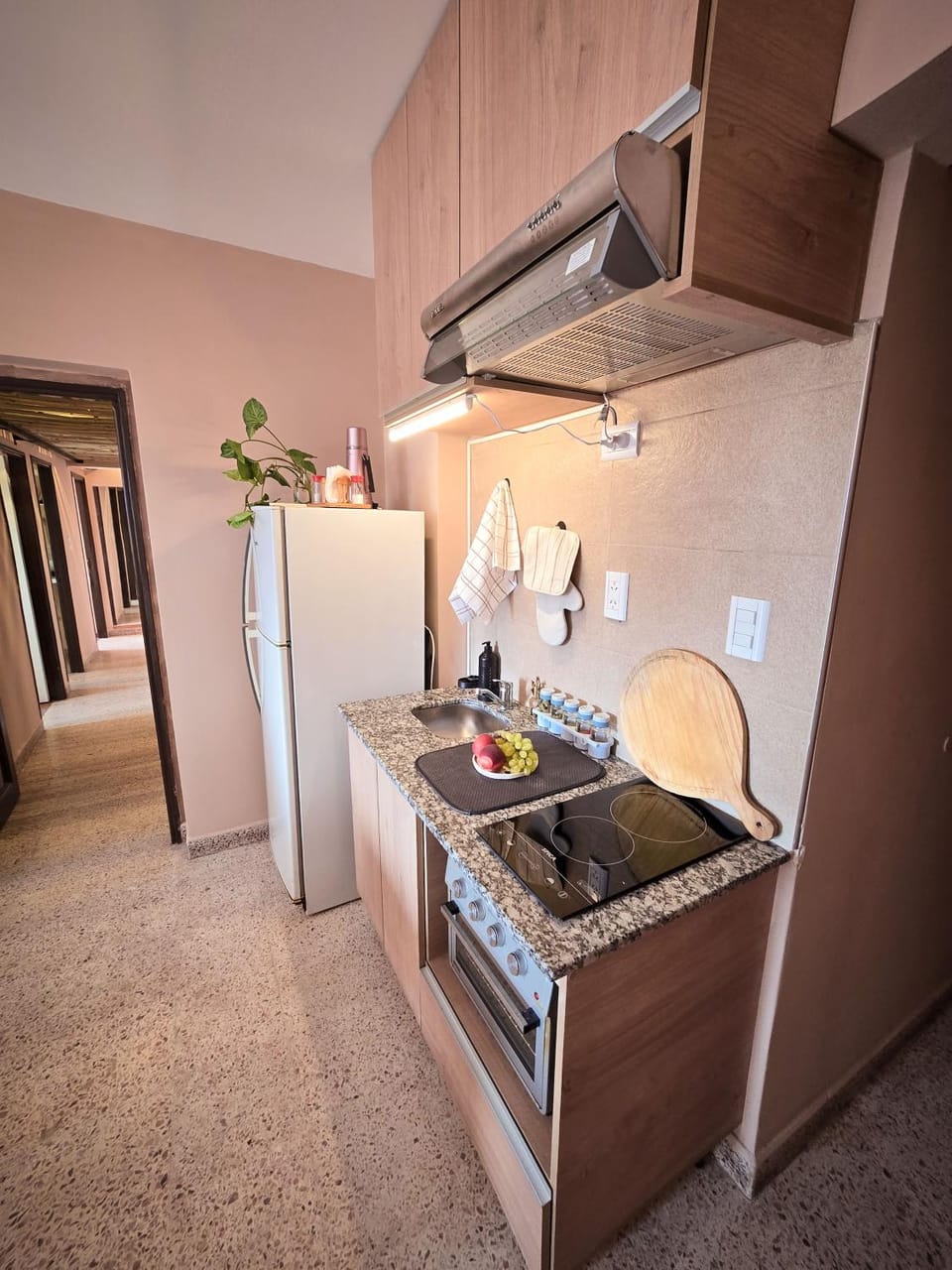 Kitchen or kitchenette, oven, stove