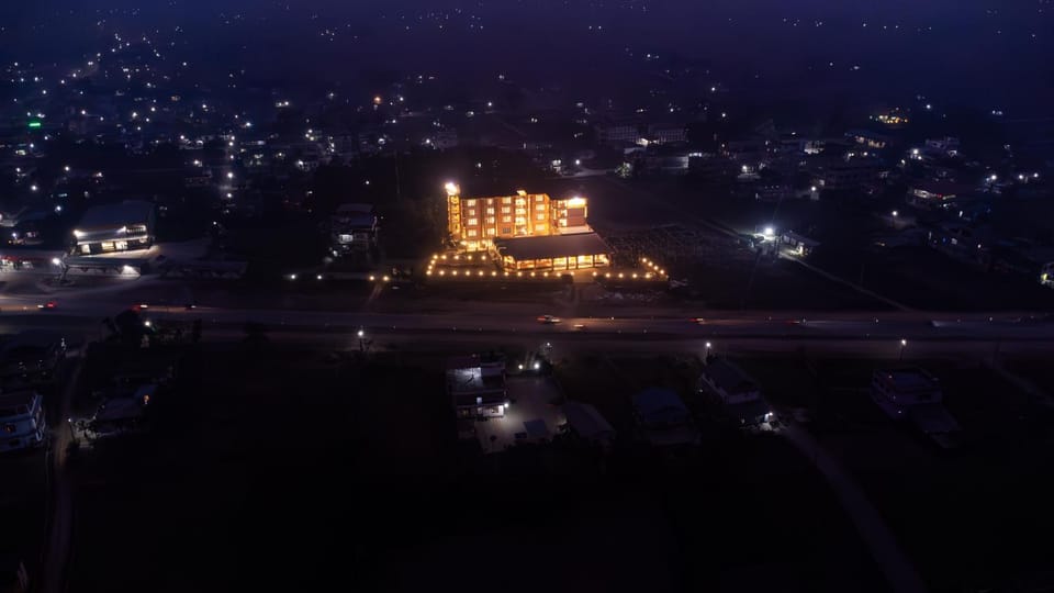 Property building, Night, Bird's eye view