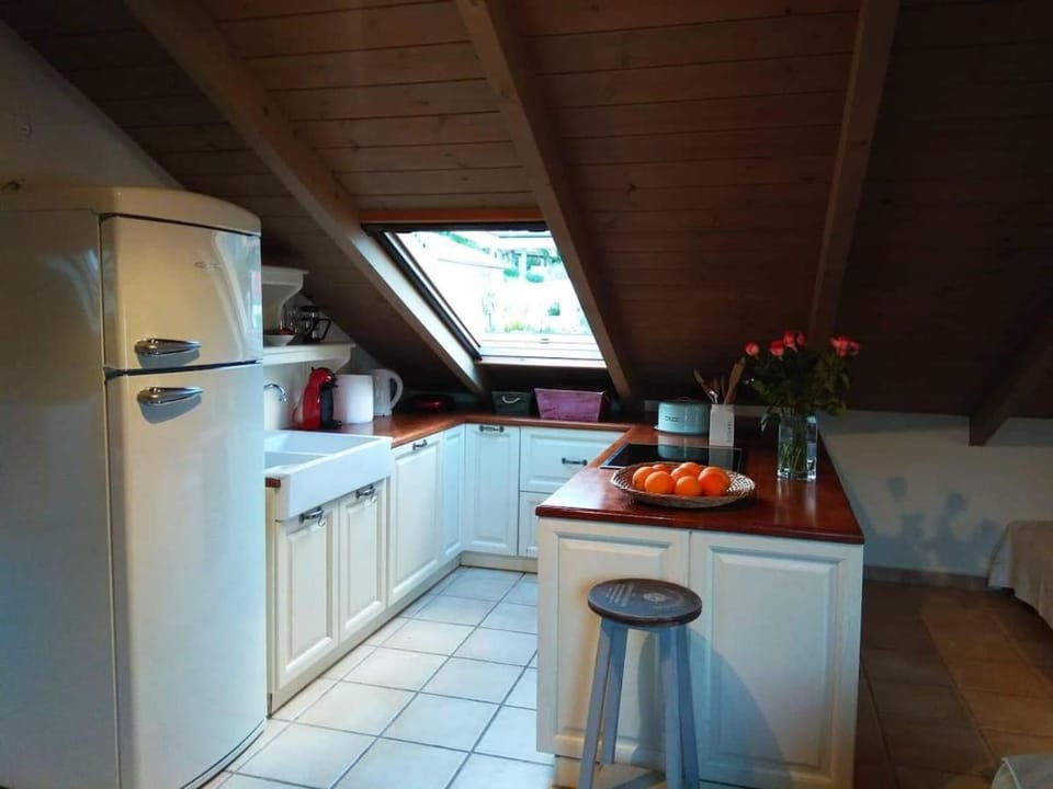 Kitchen or kitchenette, oven