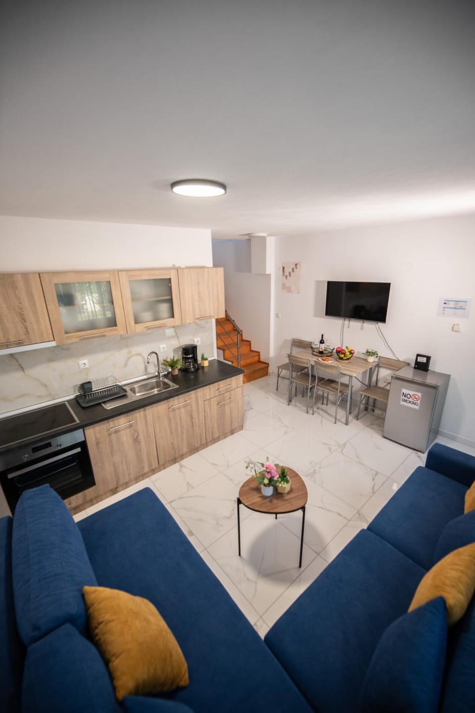 Living room, kitchen