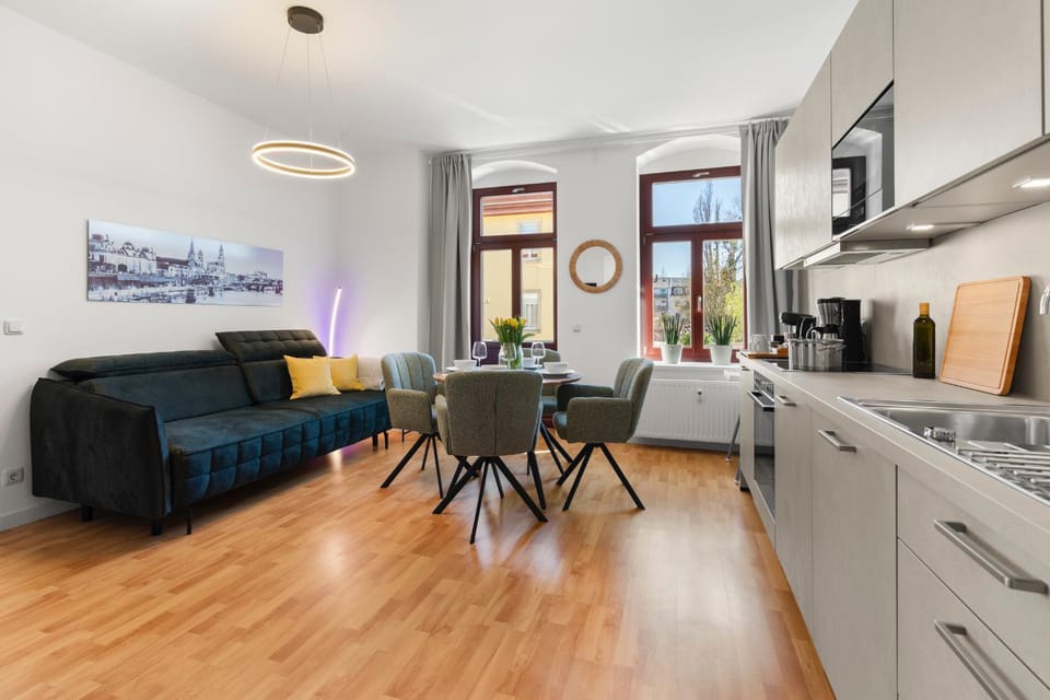 Living room, kitchen