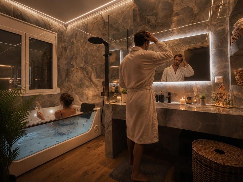 People, Hot Tub, Bathroom, Bath, towels