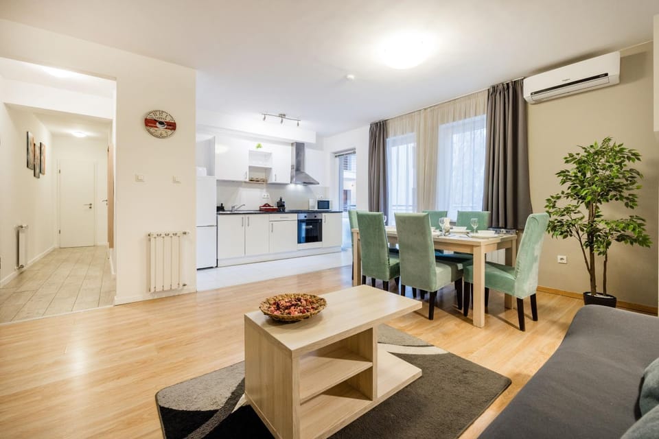 Kitchen or kitchenette, Living room, Dining area, air conditioner