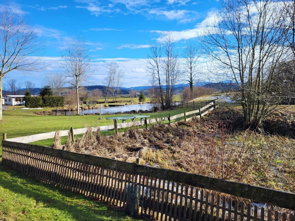 Spring, Day, Natural landscape, Garden view, Lake view, Mountain view