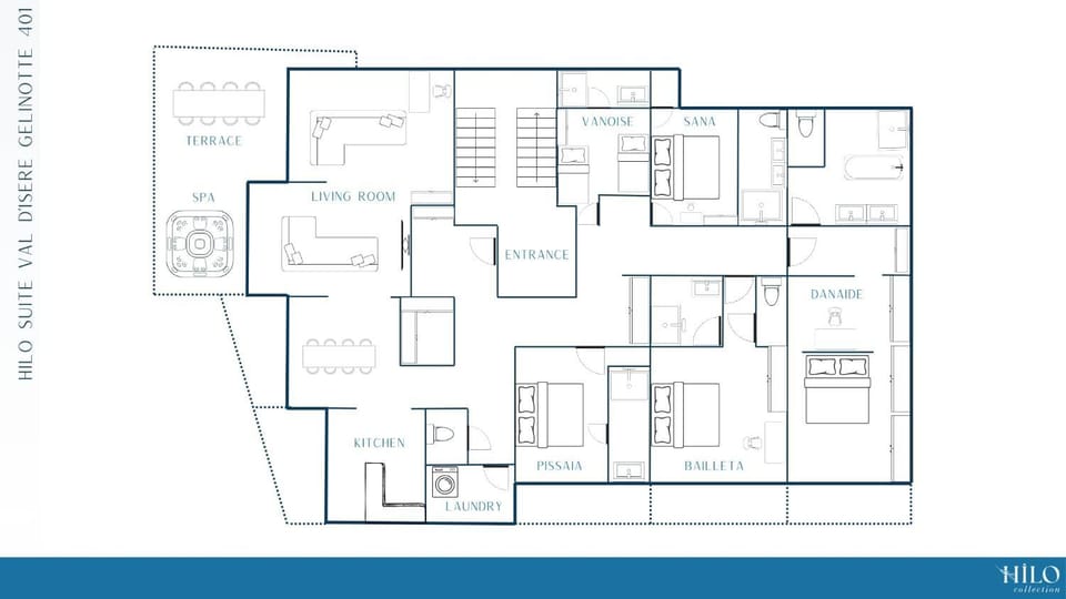 Suite Gelinotte 401 Val d'Isère by HILO Collection - 12 people - Jacuzzi Apartment in Val dIsere