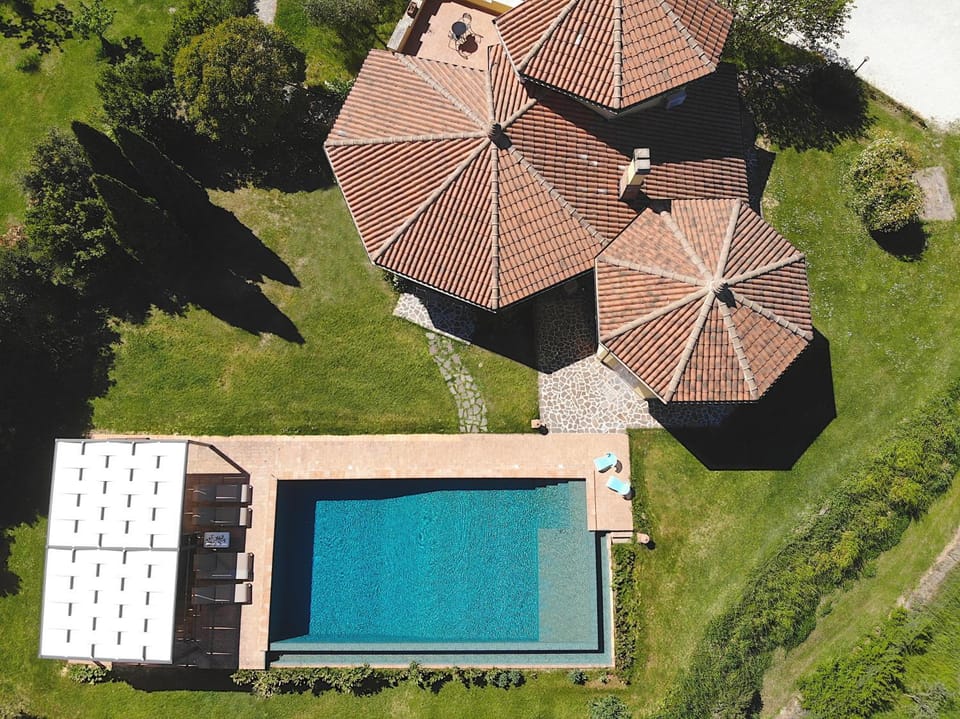 Patio, Bird's eye view, Garden, Pool view, Swimming pool