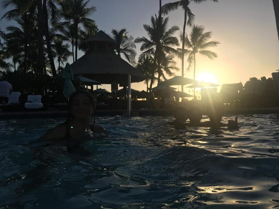 People, Pool view, Swimming pool, Sunset, sunbed