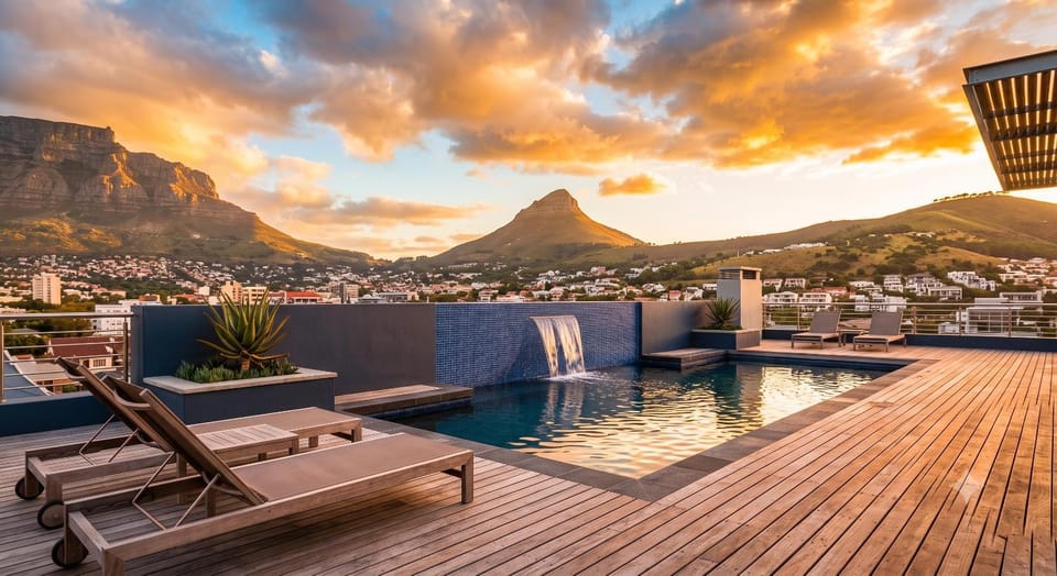 Swimming pool, Sunset