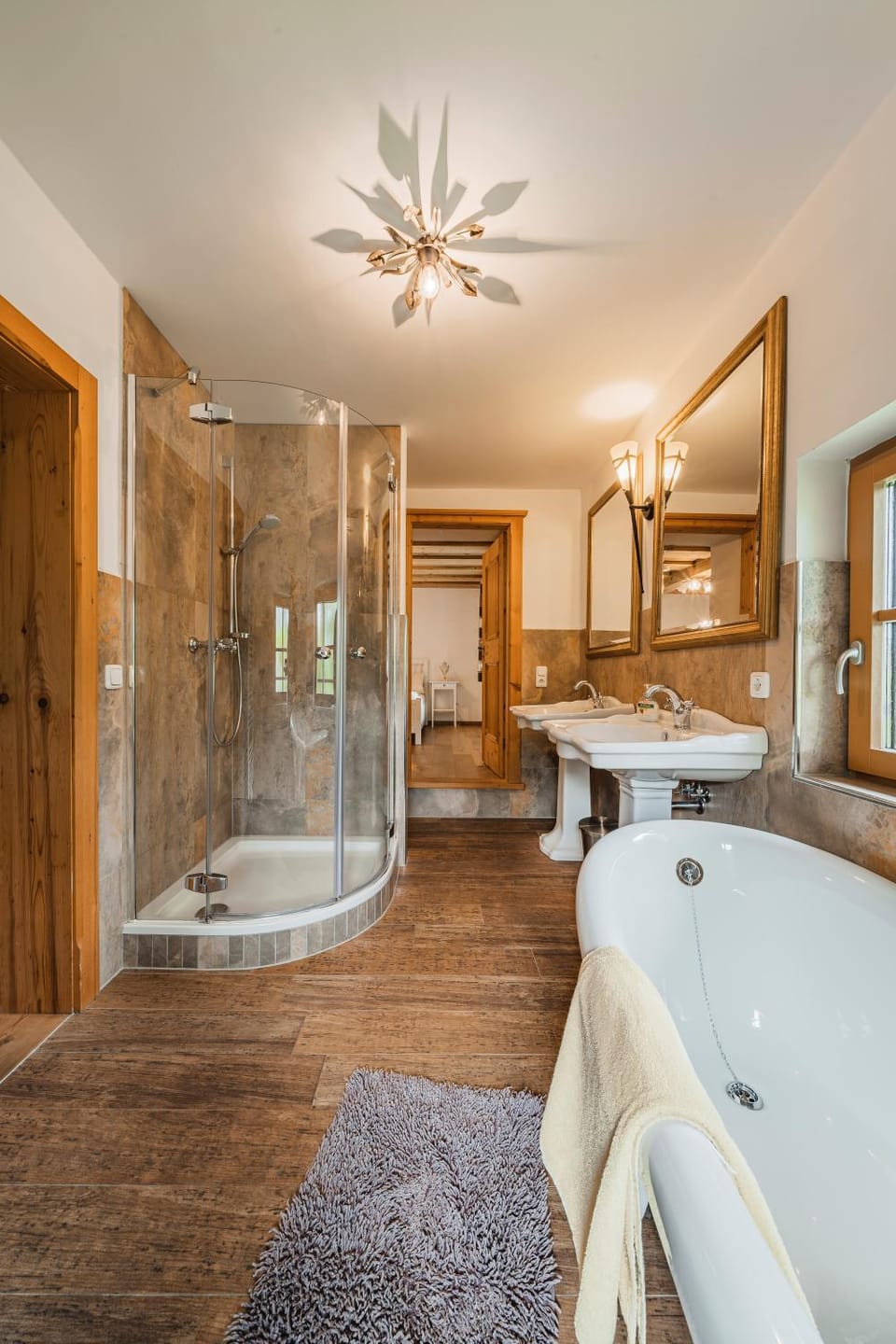 Shower, Bathroom, Bath, towels