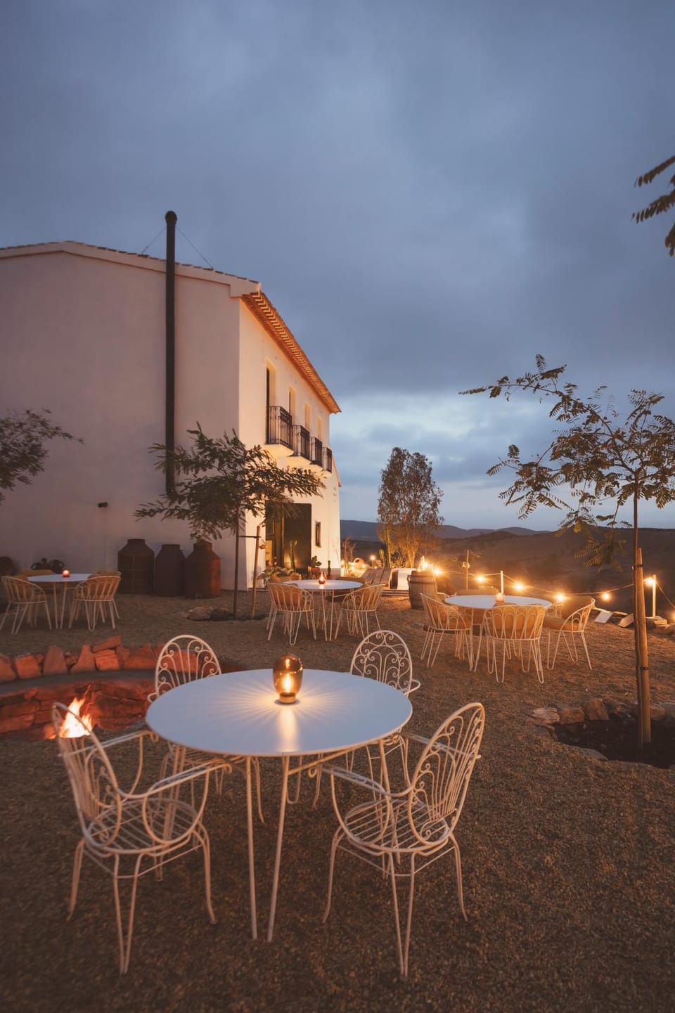 Patio, Night, Dining area