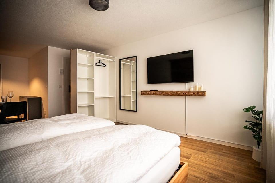 Bed, TV and multimedia, wardrobe