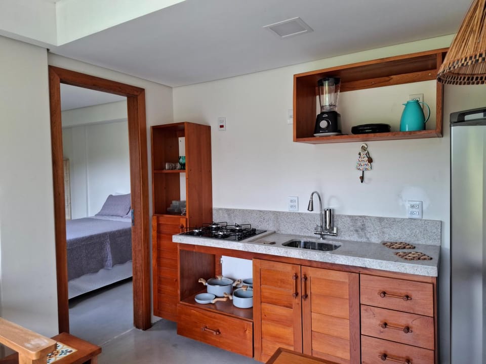 Kitchen or kitchenette, minibar, stove