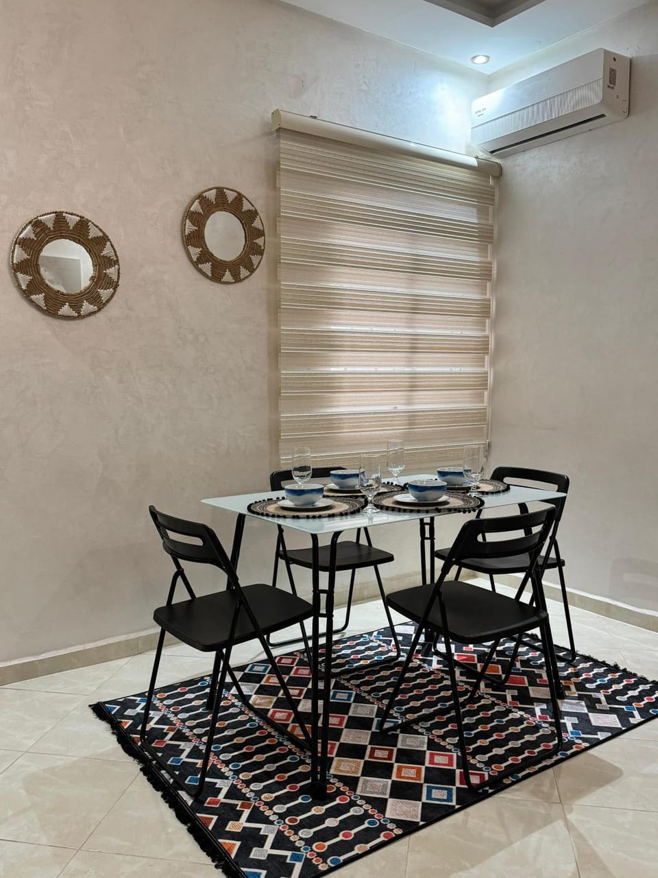 Dining area, air conditioner
