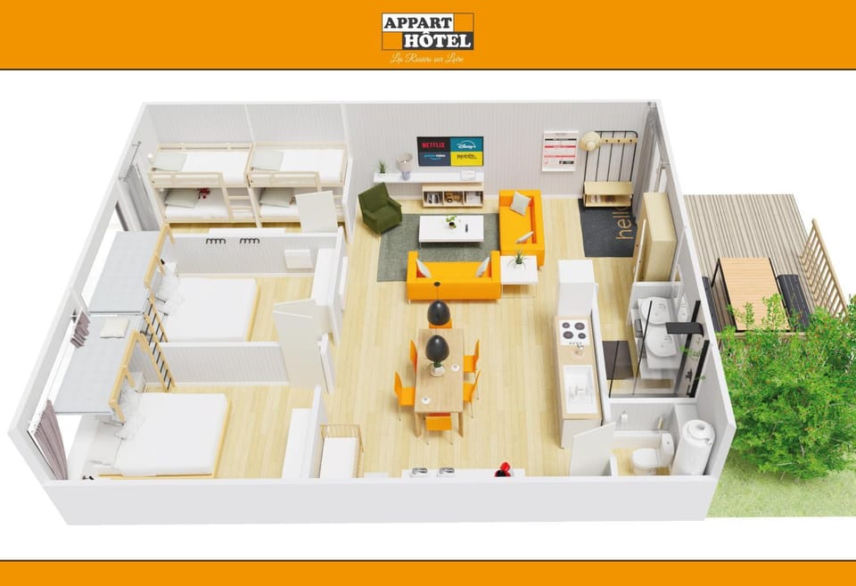 Bird's eye view, Photo of the whole room, Floor plan