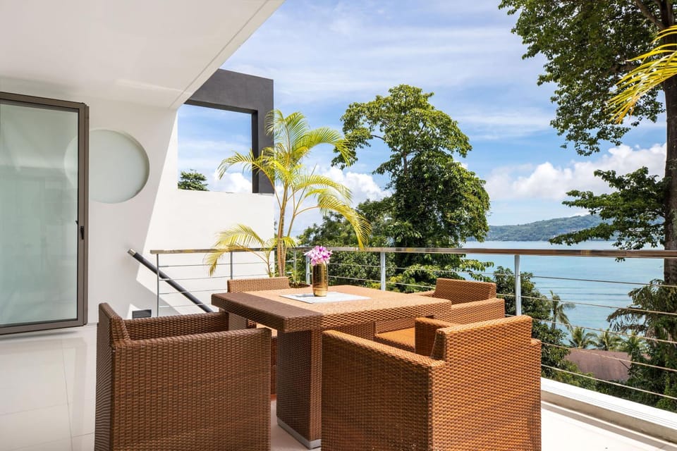 Patio, Day, View (from property/room), Seating area, Dining area, Sea view