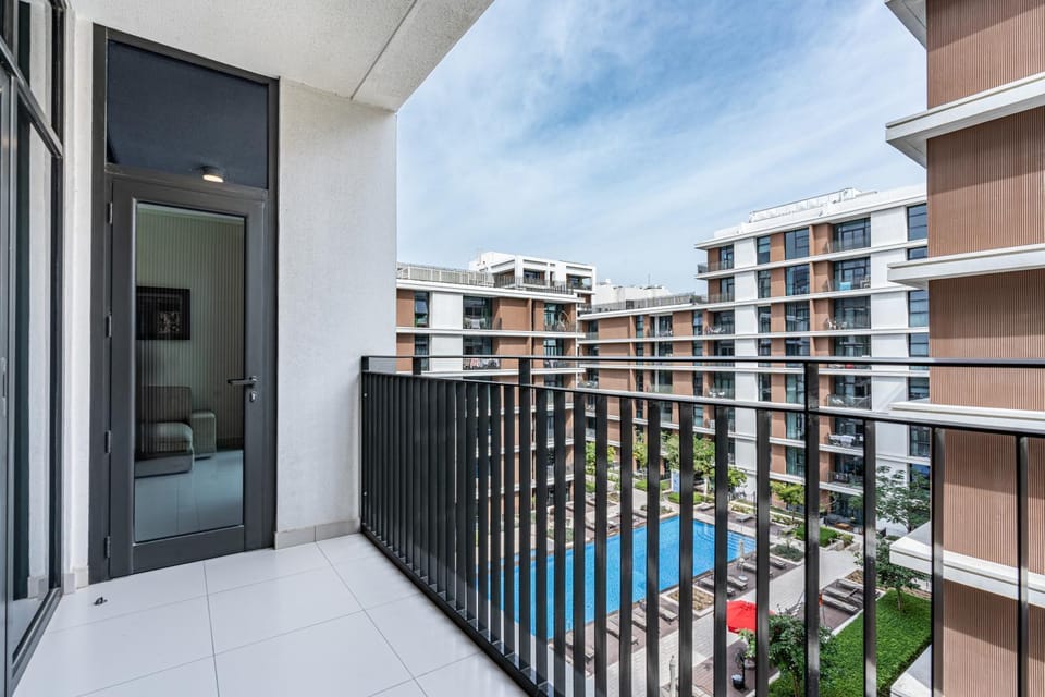 Property building, Patio, View (from property/room), Balcony/Terrace, Pool view, Swimming pool
