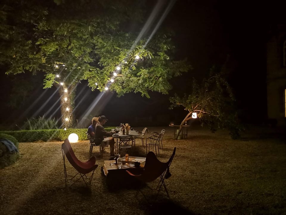 Patio, Night, Garden, Garden view