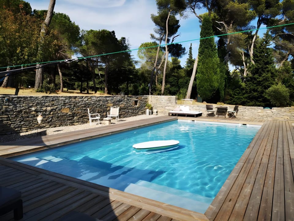 Property building, Living room, Swimming pool