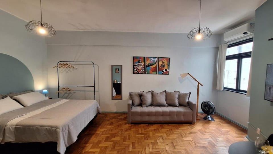 Bed, Living room, Photo of the whole room, Seating area, Bedroom, air conditioner, air conditioner