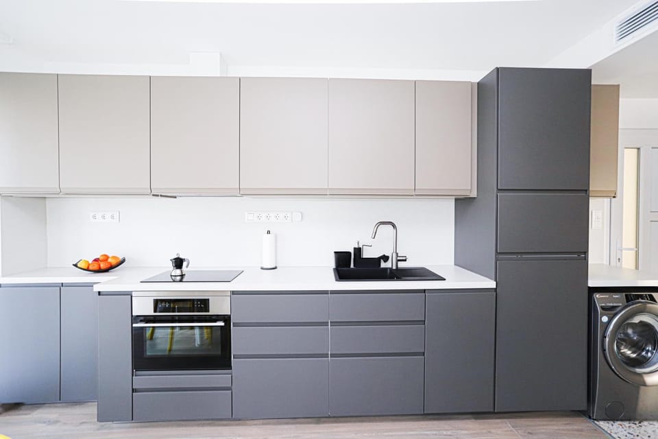 Coffee/tea facilities, Kitchen or kitchenette, dishwasher, oven, washing machine