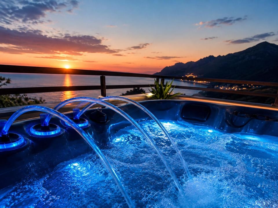 Natural landscape, Hot Tub, Mountain view, Sea view, Sunset