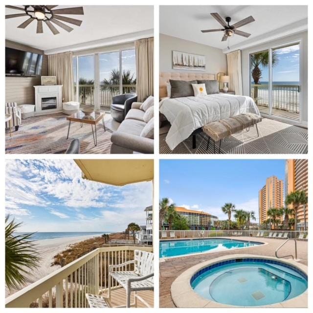 Communal lounge/ TV room, Day, Natural landscape, View (from property/room), Balcony/Terrace, Living room, Seating area, Pool view, Swimming pool, sunbed