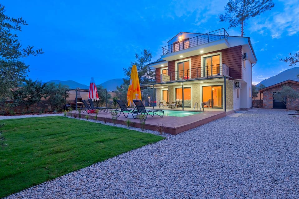 Property building, Night, Garden view