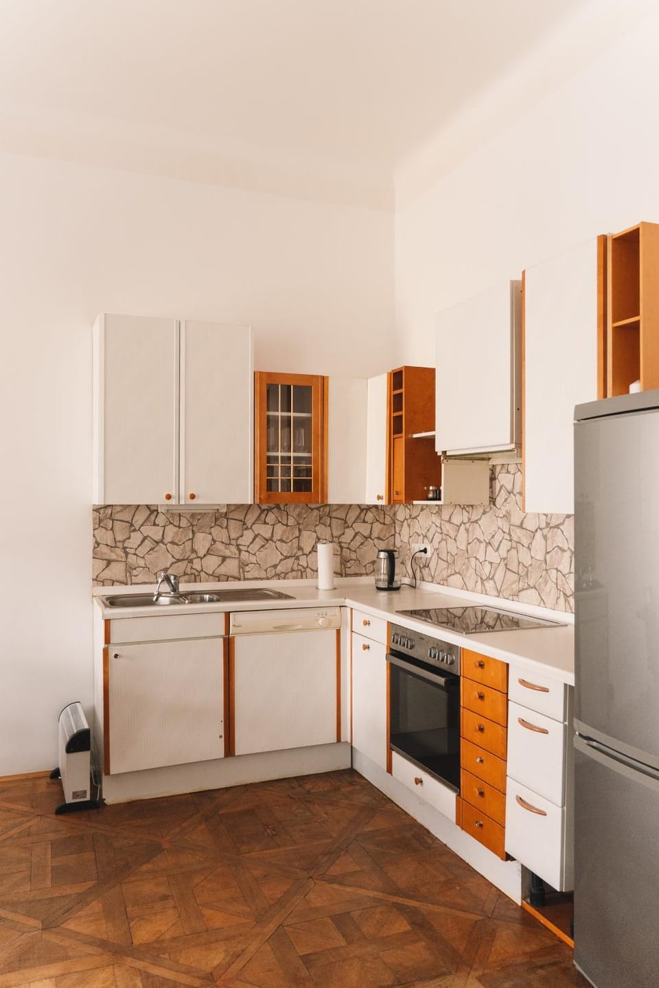 Kitchen or kitchenette, oven, stove