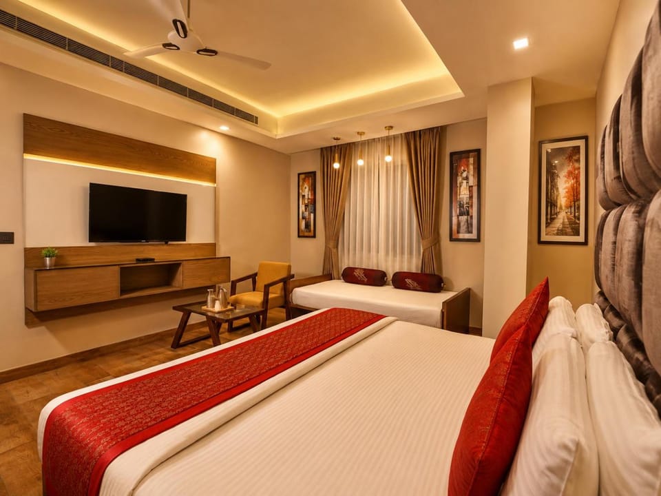 Bed, TV and multimedia, Photo of the whole room, Evening entertainment, air conditioner