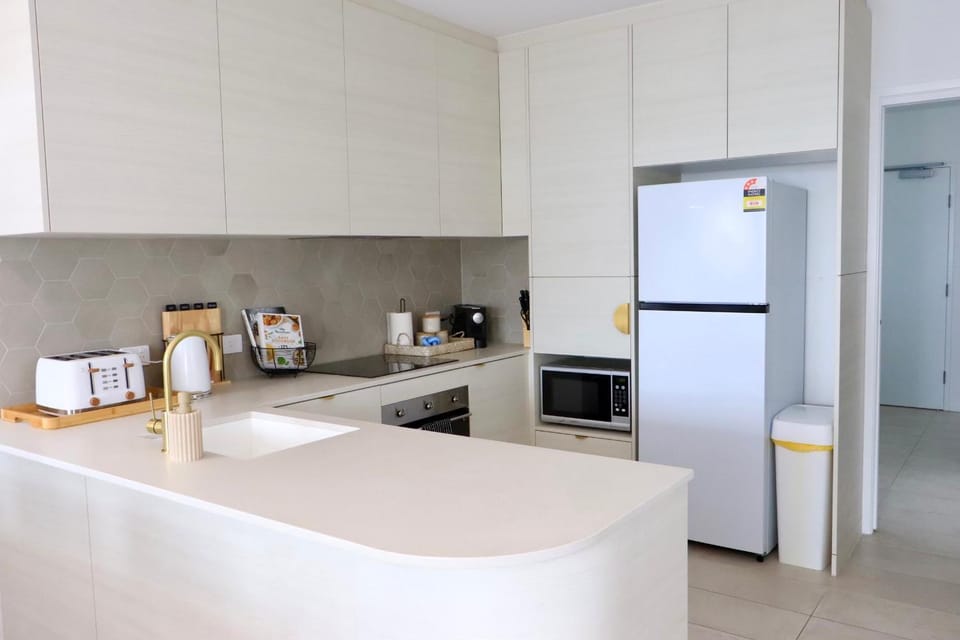 Kitchen or kitchenette, oven, toaster