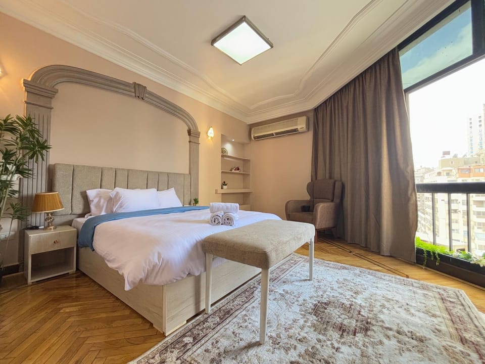 Bed, View (from property/room), Balcony/Terrace, Photo of the whole room, Bedroom, towels