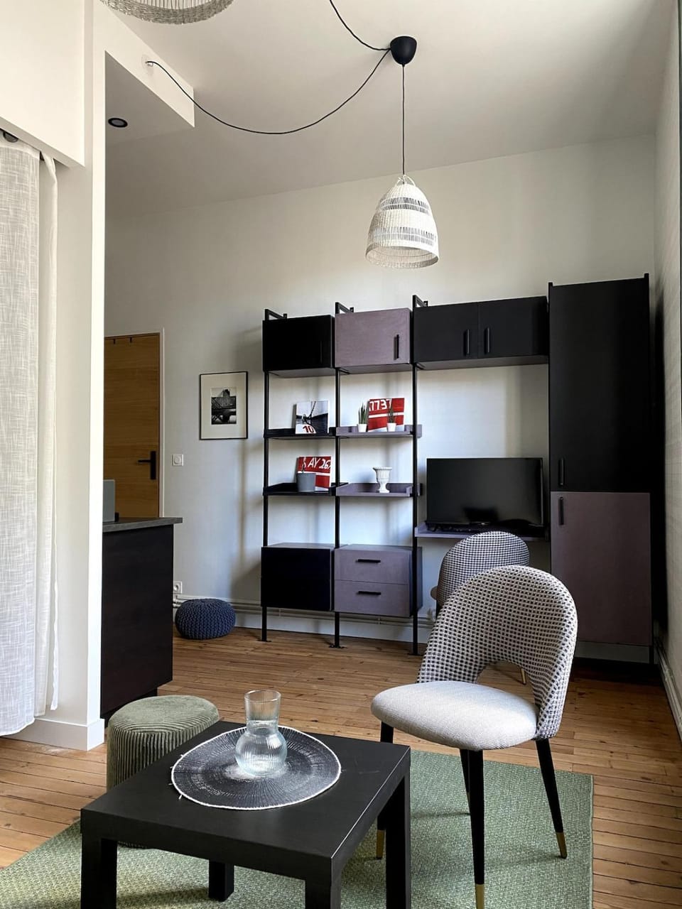 Seating area, wardrobe