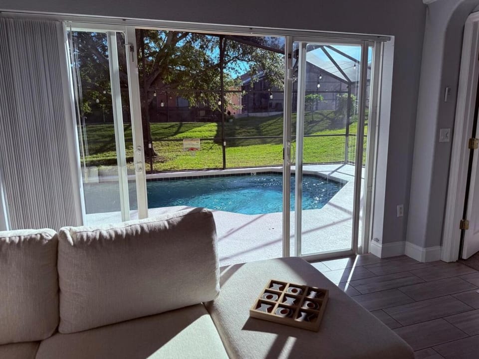 Living room, Seating area, Pool view, Swimming pool